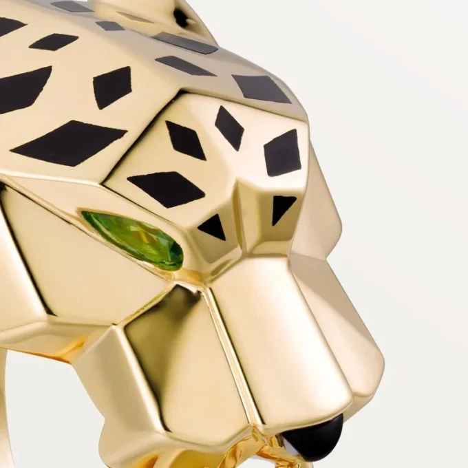 Pierścionek Panthere De Cartier – żółte złoto, lakier, granat tsaworytowy, onyks – Cartier