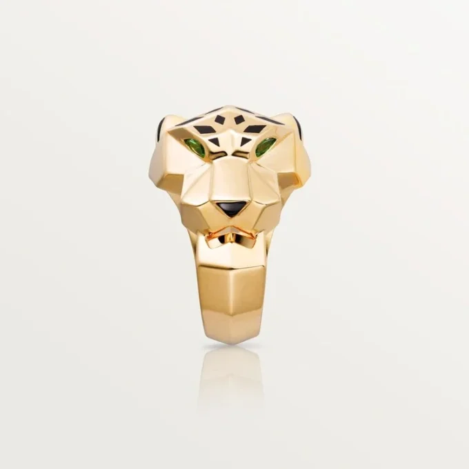 Pierścionek Panthere De Cartier – żółte złoto, lakier, granat tsaworytowy, onyks – Cartier
