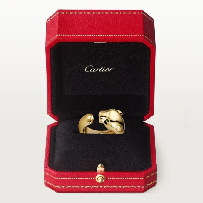 Pierścionek Panthere De Cartier – żółte złoto, onyks, granat tsaworytowy – Cartier