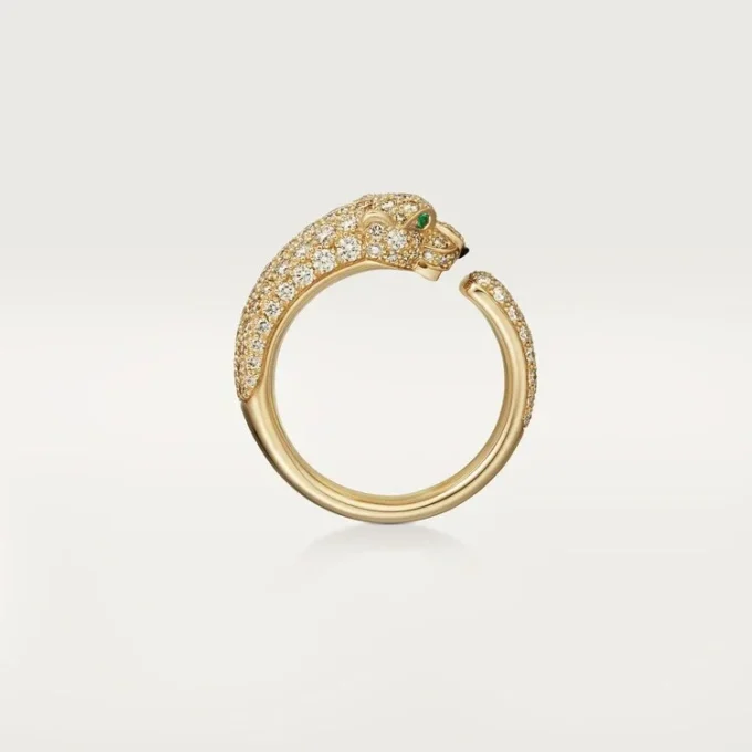 Pierścionek Panthere De Cartier – żółte złoto, szmaragdy, onyks, diamenty – Cartier