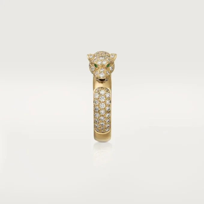 Pierścionek Panthere De Cartier – żółte złoto, szmaragdy, onyks, diamenty – Cartier