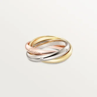 Pierścionek Trinity, model klasyczny, 5 diamentów