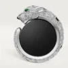 Spinki do mankietów Panthere De Cartier – rodowane białe złoto, diamenty, szmaragdy, onyks – Cartier Spinki do mankietów Panthere De Cartier – rodowane białe złoto, diamenty, szmaragdy, onyks – Cartier