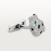 Spinki do mankietów Panthere De Cartier – rodowane białe złoto, diamenty, szmaragdy, onyks – Cartier Spinki do mankietów Panthere De Cartier – rodowane białe złoto, diamenty, szmaragdy, onyks – Cartier