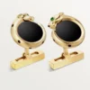 Spinki do mankietów Panthere De Cartier – żółte złoto, onyks, tsaworyty i czarny lakier – Cartier Spinki do mankietów Panthere De Cartier – żółte złoto, onyks, tsaworyty i czarny lakier – Cartier