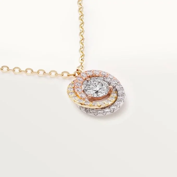 Wisiorek Trinity, 1 diament, pavé