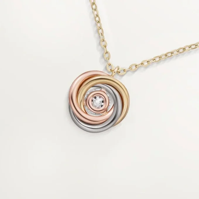 Wisiorek Trinity, 1 diament, pavé