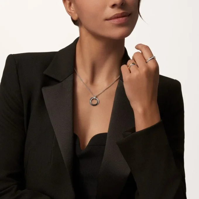 Wisiorek Trinity, ceramika, diamenty