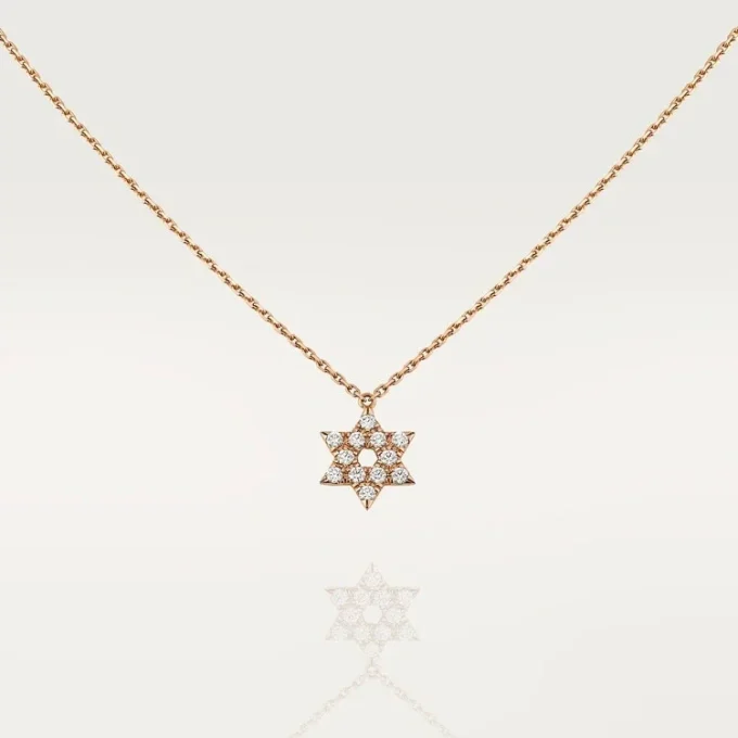 Wisiorek z sercami i symbolami – różowe złoto, diamenty – Cartier