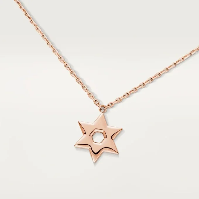 Wisiorek z sercami i symbolami – różowe złoto, diamenty – Cartier